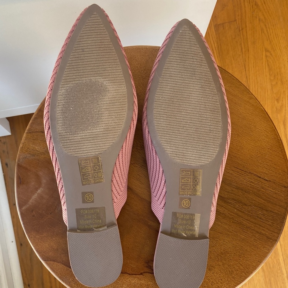NWOT Journee Collection Women's Knit Pointed Slip-On Mules in Dusty Rose - Picture 4 of 5